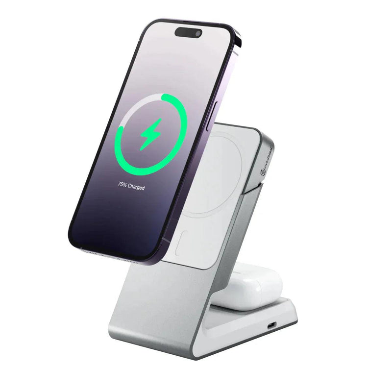 Alogic - Qi Matrix 2-In-1 Universal Magnetic Charging Dock- White - Limolin 