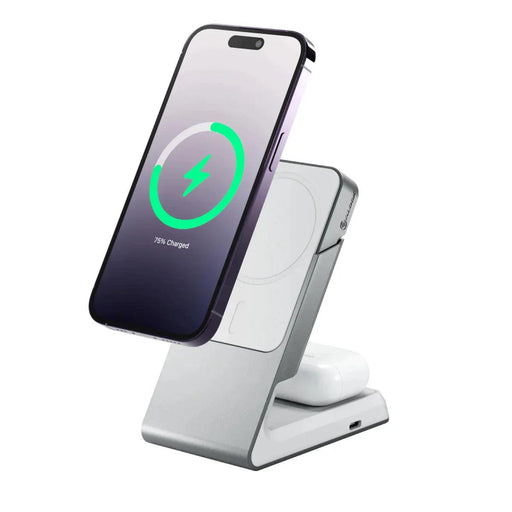 Alogic - Qi Matrix 2-In-1 Universal Magnetic Charging Dock- White - Limolin 