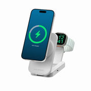 Alogic - Qi2 Charging Stand 2-in-1 Flip 2 Phone (15W) & Watch (3W) Charger with 3ft USB-C to USB-C Cable - White - Limolin 