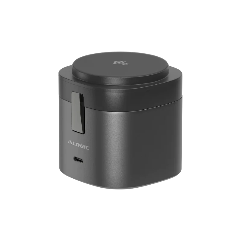 Alogic - Qi2 Charging Stand 4-in-1 PowerPod Phone (15W) & Watch (3W) AirPods (5W) + USB-C (30W) with 3ft USB-C to USB-C Cable - Black - Limolin 