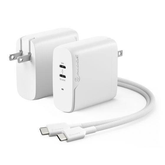 Alogic - Wall Charger 2 Port 68W GaN PD 2x USB-C - White - Limolin 