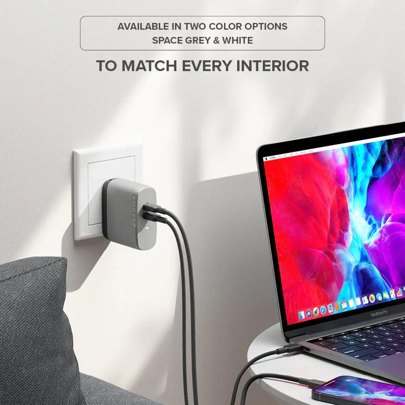 Alogic - Wall Charger 2 Port 68W GaN PD 2x USB-C - White - Limolin 
