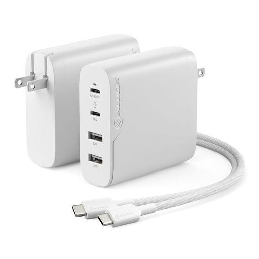 Alogic - Wall Charger 4 Port 100W GaN Charger - Includes 2m USB-C Cable  - White - Limolin 
