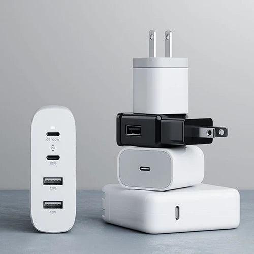 Alogic - Wall Charger 4 Port 100W GaN Charger - Includes 2m USB-C Cable  - White - Limolin 