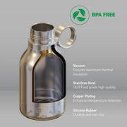 Asobu - Pet Bowl Attached to Stainless Steel Insulated Travel Water Bottle 33 Oz (white) - Limolin 