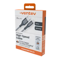 Ventev - Charge & Sync Lightning MFI to USB-A Cable 6ft Braided High Speed 2X Copper Fast Charge - Box - Gray
