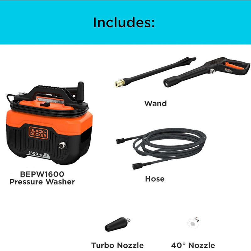 BLACK+DECKER - BEPW1600 - Electric Cold-Water Pressure Washer