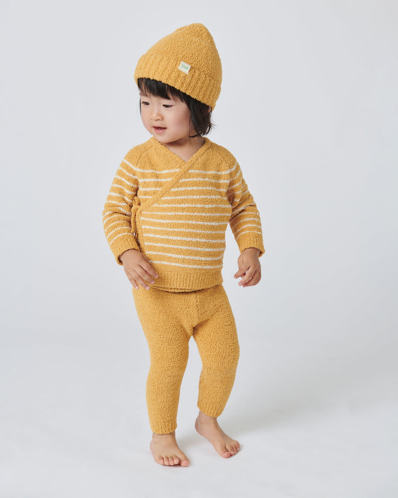7AM - Wrap Top - Fuzzy - Amber, Ecru - 3-6M