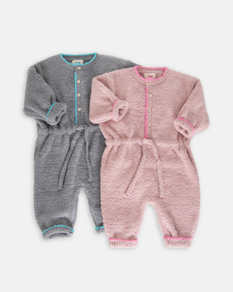 7AM - Boxy Long Sleeved Jumpsuit - Fuzzy