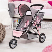 Bayer Design - Duo - Twin 3 Wheels Dolls Pram - Butterfly - Limolin 
