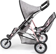 Bayer Design - Duo - Twin 3 Wheels Dolls Pram - Butterfly - Limolin 