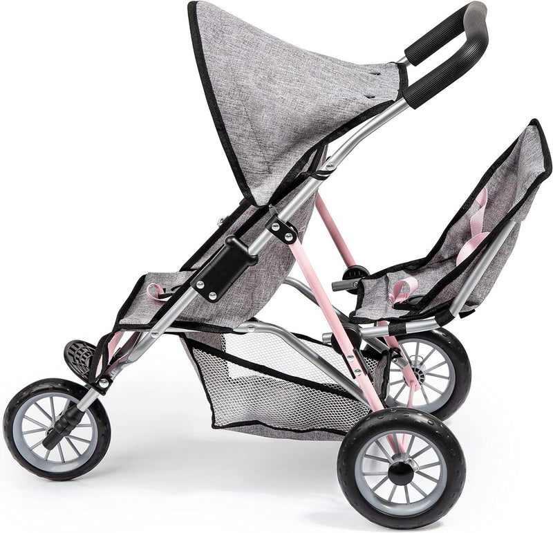 Bayer Design - Duo - Twin 3 Wheels Dolls Pram - Butterfly - Limolin 