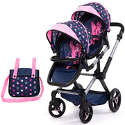 Bayer Design - Xeo Twin - Twin Dolls Pram - Star Pattern - Limolin 