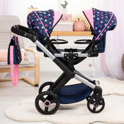 Bayer Design - Xeo Twin - Twin Dolls Pram - Star Pattern - Limolin 