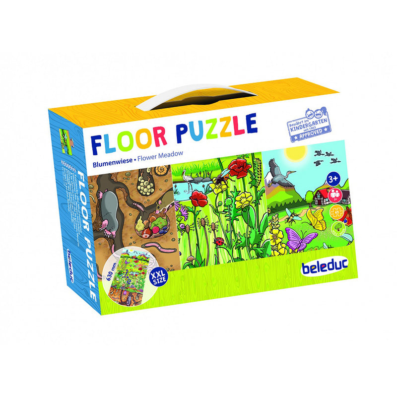 Beleduc - Floor Puzzle "Discover The Flower Meadow" - Limolin 