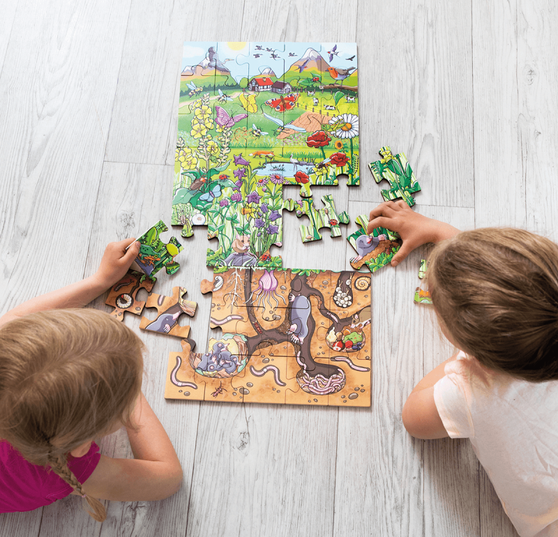 Beleduc - Floor Puzzle "Discover The Flower Meadow" - Limolin 