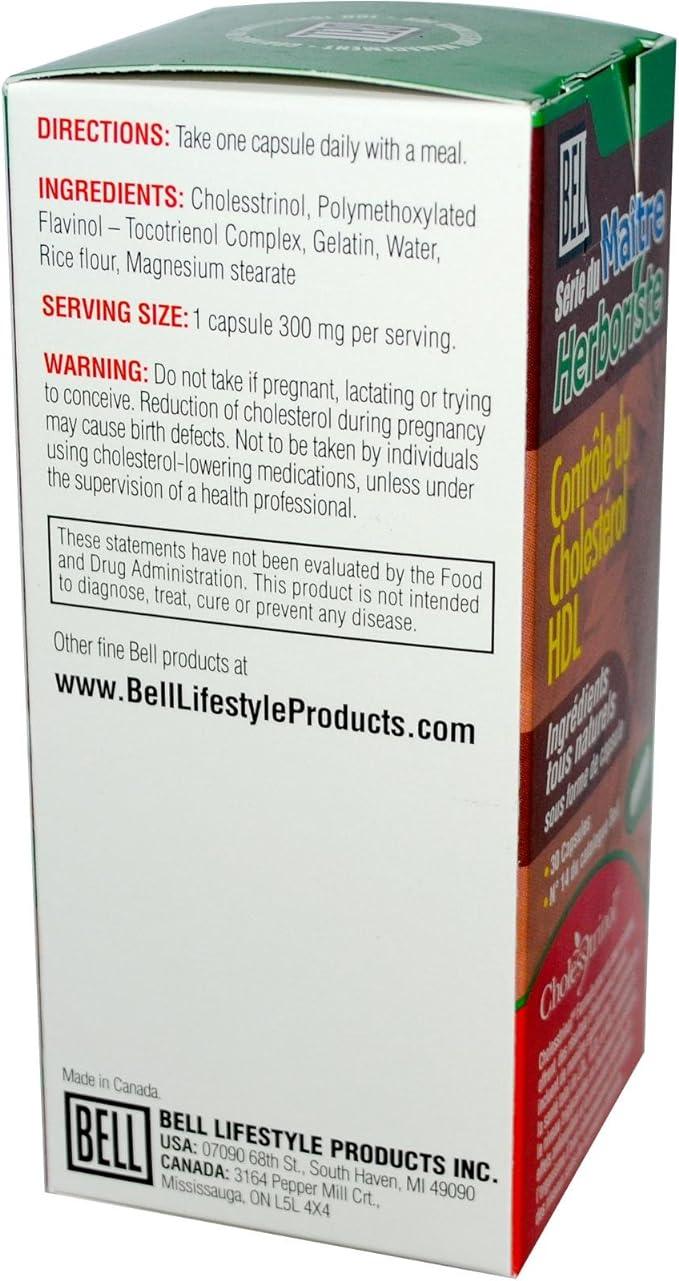 Bell - Cholesterol Control - 30 caps - HDL Cholesterol Management by Bell Lifestyle Products, INC - Limolin 