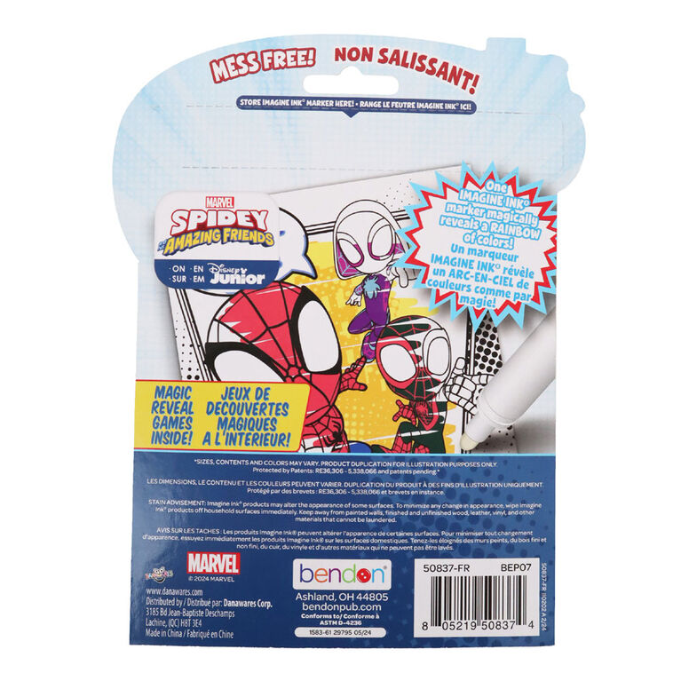 Bendon - SPIDEY & AMAZING FRIENDS - IMAGINE INK MAGIC INK PICTURES - BILINGUAL - Limolin 
