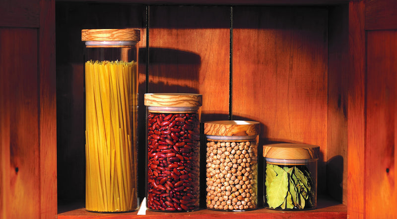 Berard - Glass Jar w/Lid 10x20cm /4x10", 0.9L/30oz Olivewood - Limolin 