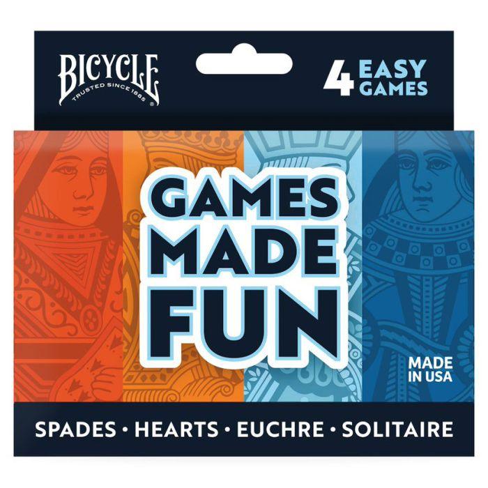 Bicycle - 4Pk Assorted ( Hearts, Spades, Euchre, Solitaire ) - Limolin 