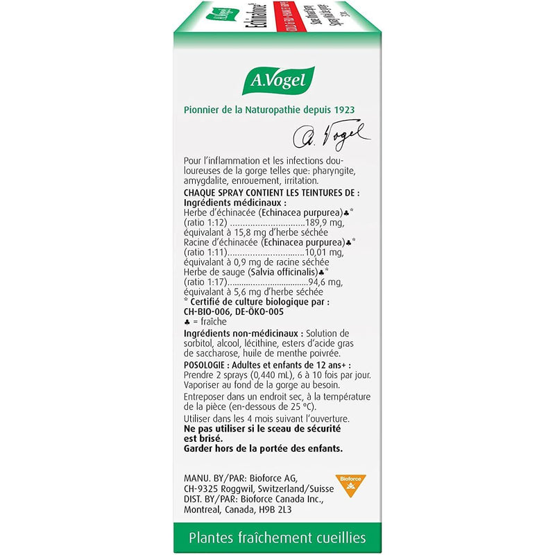 BioForce - AVogel Remedies - Echinaforce Sore Throat Spray - Cold & Flu - 30ml - Limolin 