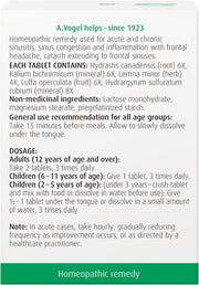 BioForce - AVogel Remedies, SinNA TABS - SinUS CONGESTION, 120 TABS - Limolin 