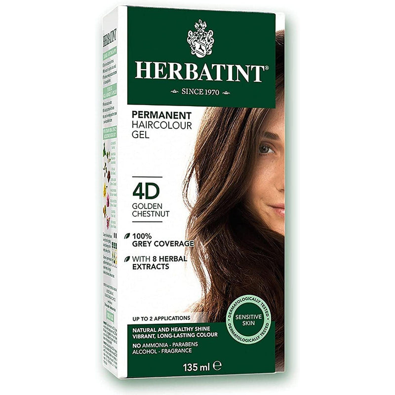 BioForce - Herbatint - Permanent Hair Color - D4 Golden Chestnut - 135ml - Limolin 