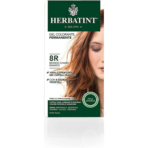 BioForce - Herbatint - Permanent Hair Color - R8 Light Copper Blonde - 135ml - Limolin 