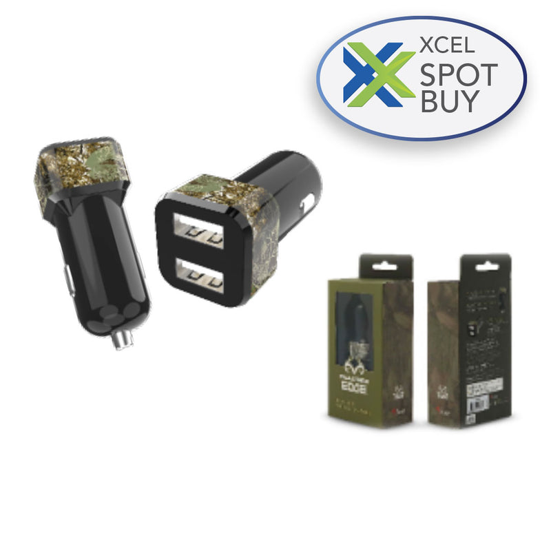 Realtree 2-Port Car Charger in camo and black