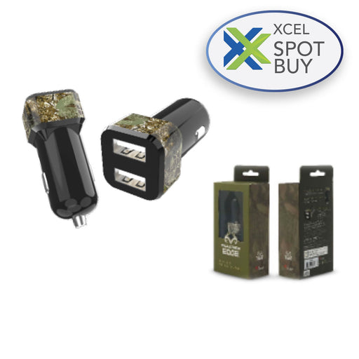 Realtree 2-Port Car Charger in camo and black