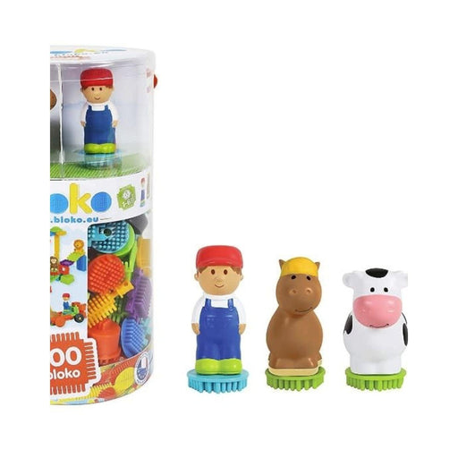 Bloko - Tube 100 Pcs Bloko With 2 - 3D Figurines - Farm - Limolin 