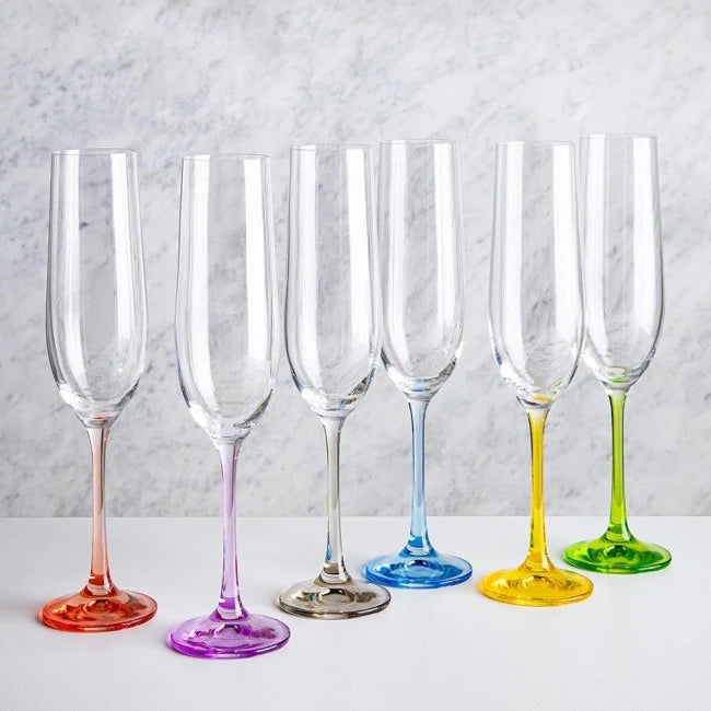 Bohemia Crystal - Rainbow Flute (Set of 6) assorted - Limolin 
