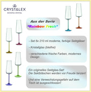 Bohemia Crystal - Rainbow Fresh Champagne Flute (Set of 6) Assorted - Limolin 