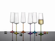 Bohemia Crystal - Rainbow Fresh Champagne Flute (Set of 6) Assorted - Limolin 