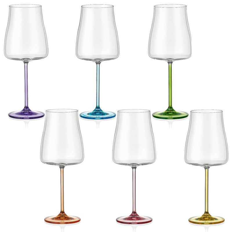 Bohemia Crystal - Rainbow Fresh Wine 400ml (Set of 6) Assorted - Limolin 