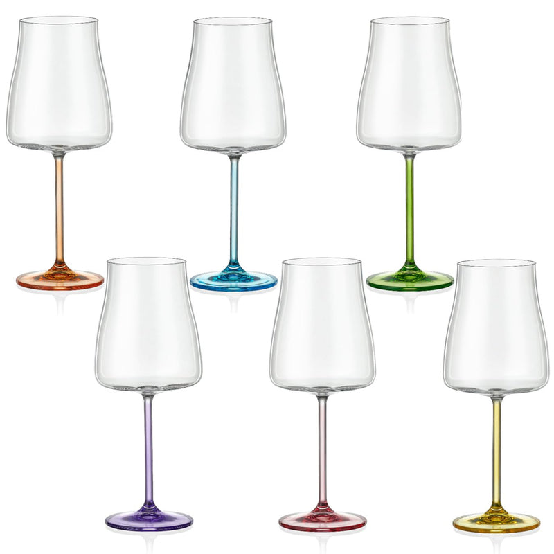 Bohemia Crystal - Rainbow Fresh Wine 600ml (Set of 6) Assorted - Limolin 