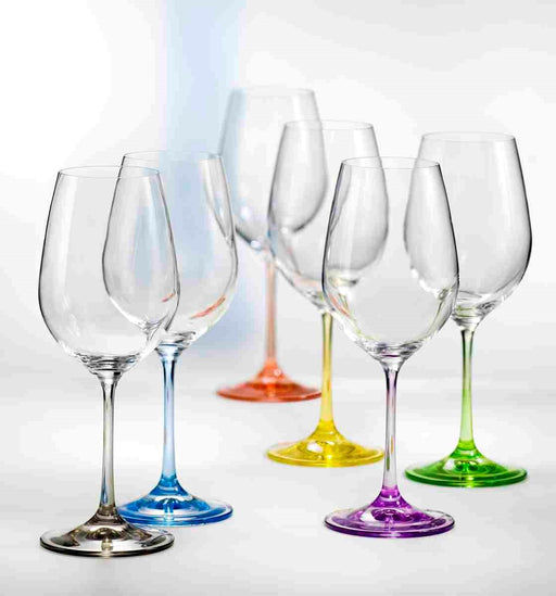 Bohemia Crystal - Rainbow Wine (Set of 6) assorted 350ml - Limolin 