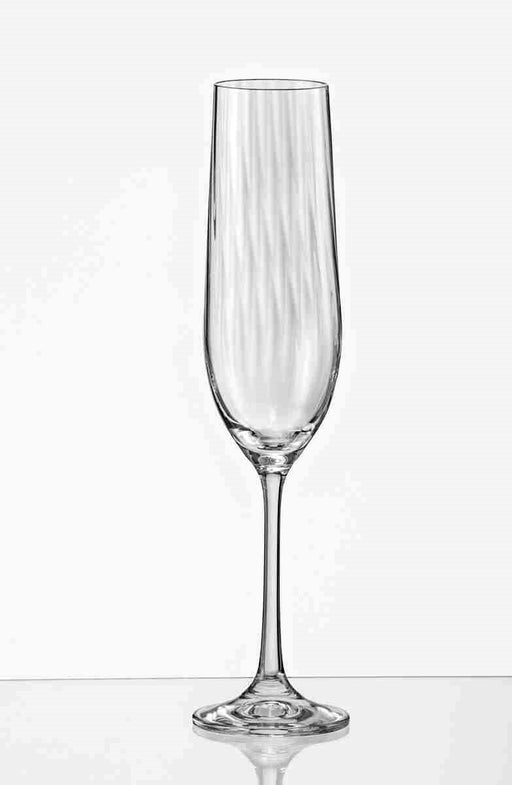 Bohemia Crystal - Waterfall Optic Flute (Set of 6) - Limolin 