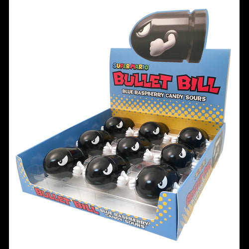 Boston America - NINTENDO - SUPER MARIO - BULLET - BLUE RASPBERRY SOURS CANDY - CDU - Limolin 