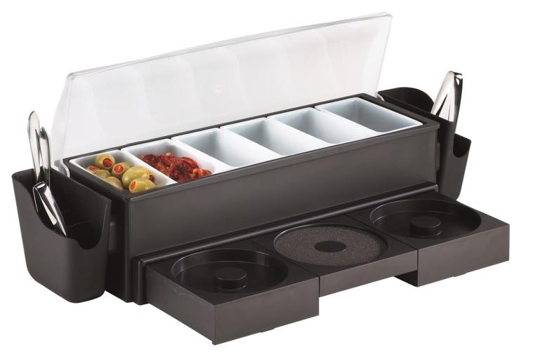 Browne - Bar Caddy, All In One, 6-Compartments, 500ml/1.1pt, 20x7x6"/50.8x17.8x15.2cm - Limolin 