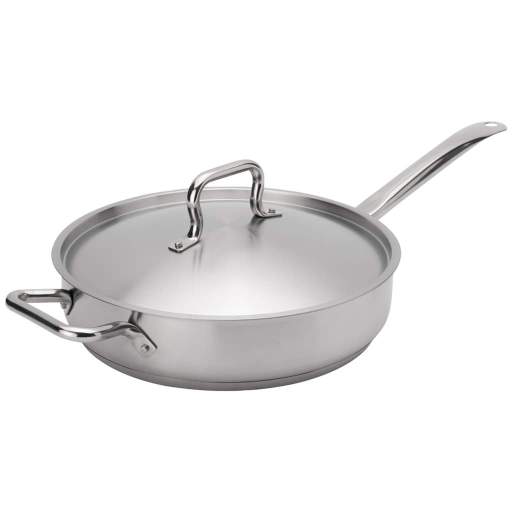 Browne - ELEMENTS Saute Pan, w/Cover, 7qt/6.75L, 13.4x3.3"/34x8.4cm, SS, NSF - Limolin 