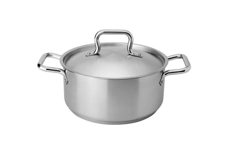 Browne - ELEMENTS Stock Pot, w/Cover, 5qt/5L, 9.4x4.6"/23.9x11.7cm, SS, NSF - Limolin 