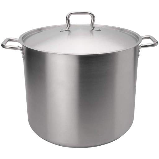 Browne - ELEMENTS Stock Pot, w/Cover, 60qt/56.75L, 17.7x14.4"/45x36.6cm, SS, NSF - Limolin 