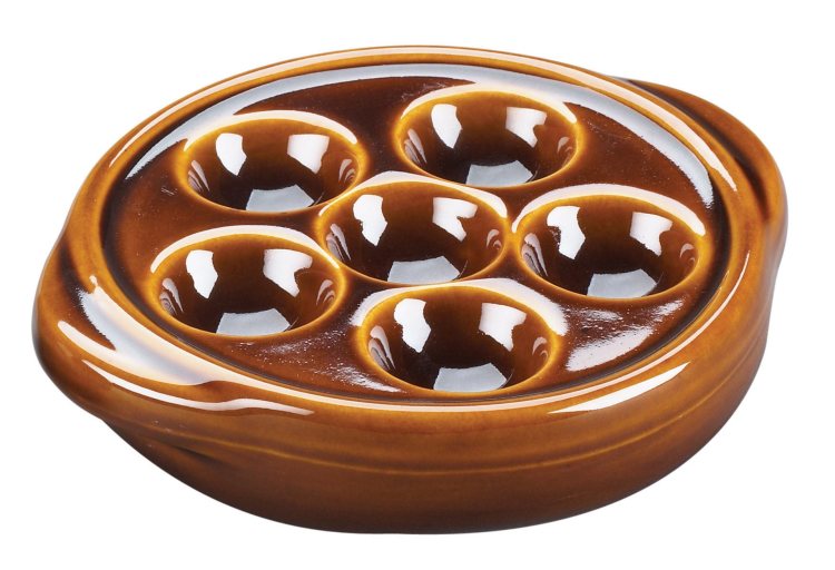 Browne - Escargot Plate, 1.5x5.3"/3.8x13.4cm, Brown - Limolin 