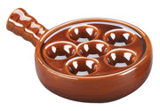 Browne - Escargot Plate with Handle, 1.8x5.3"/4.5x13.5cm, Brown - Limolin 