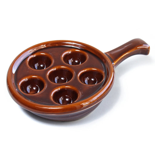 Browne - Escargot Plate with Handle, 1.8x5.3"/4.5x13.5cm, Brown - Limolin 