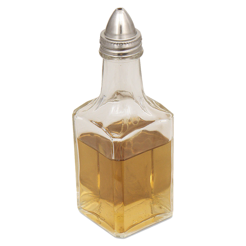 Browne - Glass, Oil & Vinegar, SS Pouring, top, 6oz/152ml, 6x2"/15.2x5.1cm - Limolin 