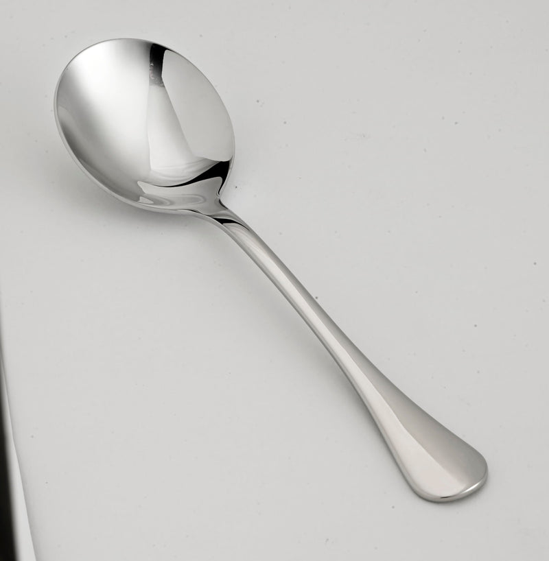 Browne - LUNA Round Soup Spoon, 7.25"/18.4cm, 18/10 SS, Mirror Finish - Limolin 