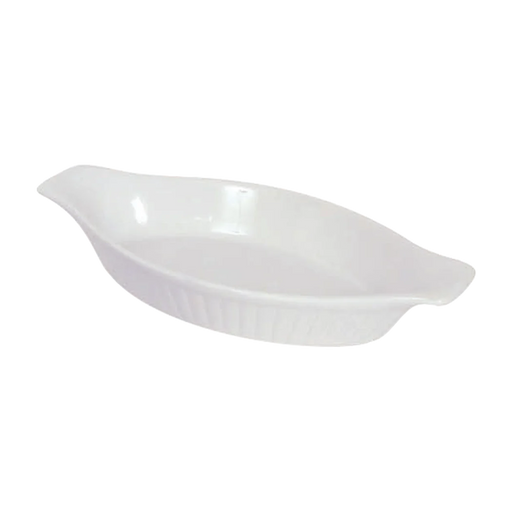 Browne - Lasagna Baker, Ribbed with smooth trim, 16oz/473ml, 11.5x5.8x1.8", White - Limolin 