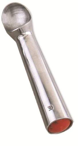 Browne - One-Piece Ice Cream Dipper, #24, 1.5oz/44ml, Aluminum, Red - Limolin 